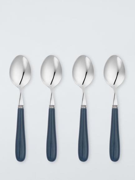 John Lewis Heritage Ceramic Handle Teaspoons, Set of 4, Blue, Blue