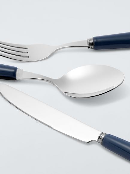 John Lewis Heritage Ceramic Handle Cutlery Set, 16 Piece/4 Place Settings, Blue - view 2, Blue