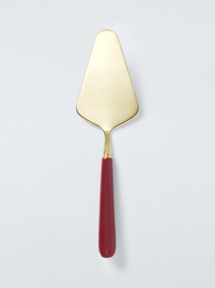 John Lewis Ceramic Handle Stainless Steel Cake Slice, Red, Red