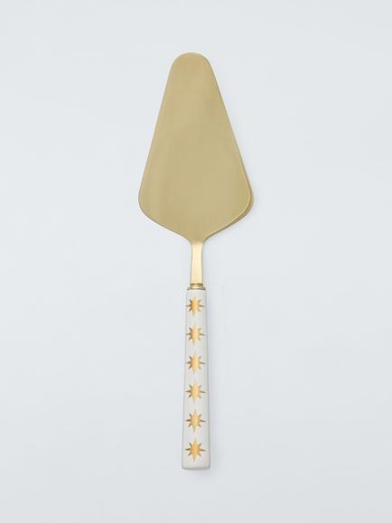 John Lewis Stars Ceramic Handle Stainless Steel Cake Slice, White, White
