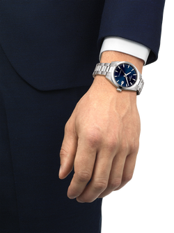 Tissot T1658071104100 Gentleman Bracelet Strap Watch, Blue/Silver - view 2, Blue/Silver