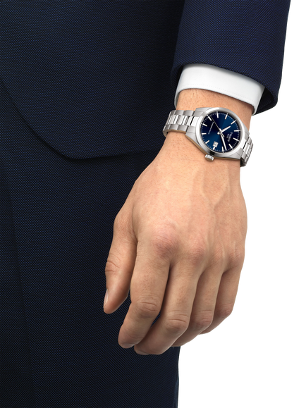 Tissot T1658071104100 Gentleman Bracelet Strap Watch, Blue/Silver - view 2, Blue/Silver
