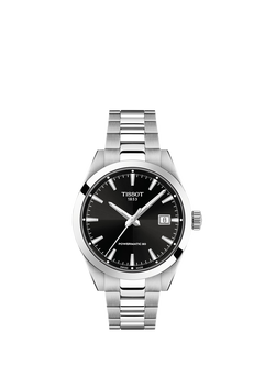 Tissot T1658071105100 Gentleman Bracelet Strap Watch, Black/Silver, Black/Silver