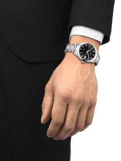 Tissot T1658071105100 Gentleman Bracelet Strap Watch, Black/Silver - view 2, Black/Silver
