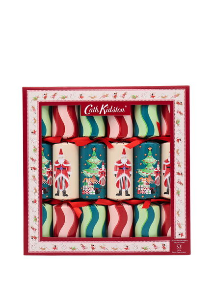 Cath Kidston Santa Stripe Luxury Christmas Crackers, Pack of 6, Multi Colour