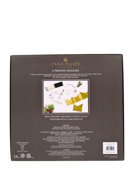 Sara Miller Festive Figs and Fern Luxury Christmas Crackers, Pack of 6 - view 2, Multi Colour