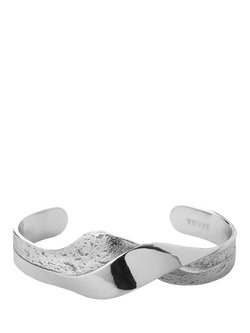 TUTTI Open Wave Bangle, Silver, Silver