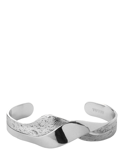 TUTTI Open Wave Bangle, Silver, Silver
