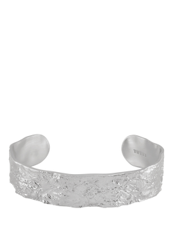 TUTTI Revere Flat Textured Bangle, Silver, Silver