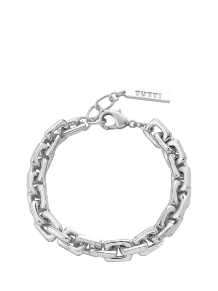 TUTTI Square Link Chain Bracelet, Silver, Silver