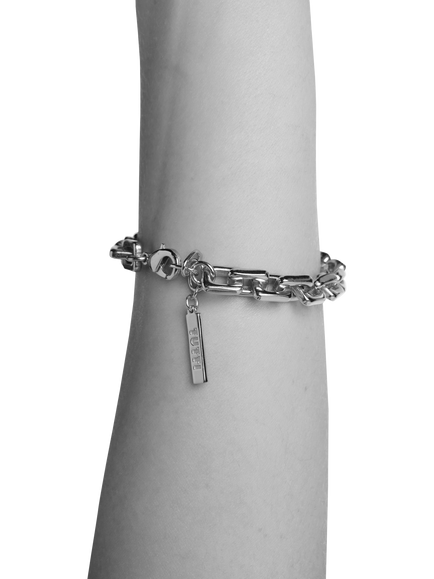 TUTTI Square Link Chain Bracelet, Silver - view 2, Silver