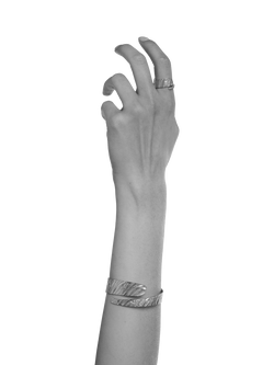 TUTTI Riva Textured Wrap Bangle, Silver - view 2, Silver