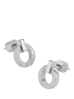 TUTTI Palm Open Drop Stud Earrings, Silver, Silver