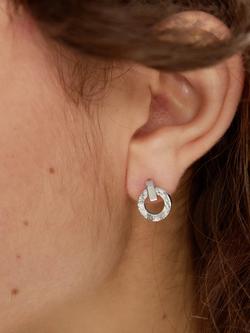 TUTTI Palm Open Drop Stud Earrings, Silver - view 2, Silver