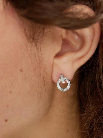 TUTTI Palm Open Drop Stud Earrings, Silver - view 2, Silver