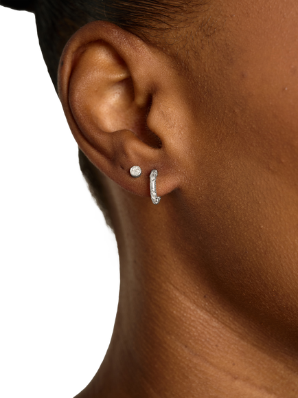 TUTTI Quest Textured Earrings, Set of 2, Silver - view 2, Silver