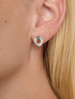 TUTTI Amity Heart Drop Stud Earrings, Silver - view 2, Silver