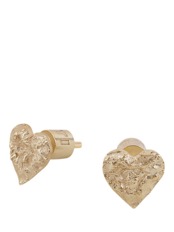 TUTTI Revere Textured Heart Stud Earrings, Gold, Gold