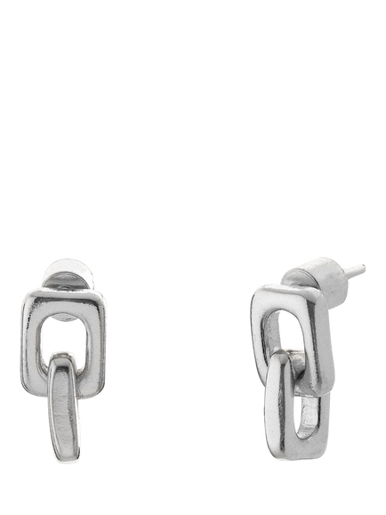 TUTTI Double Drop Link Earrings, Silver, Silver