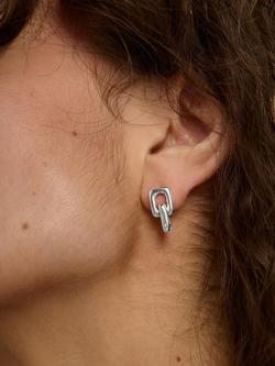 TUTTI Double Drop Link Earrings, Silver - view 2, Silver