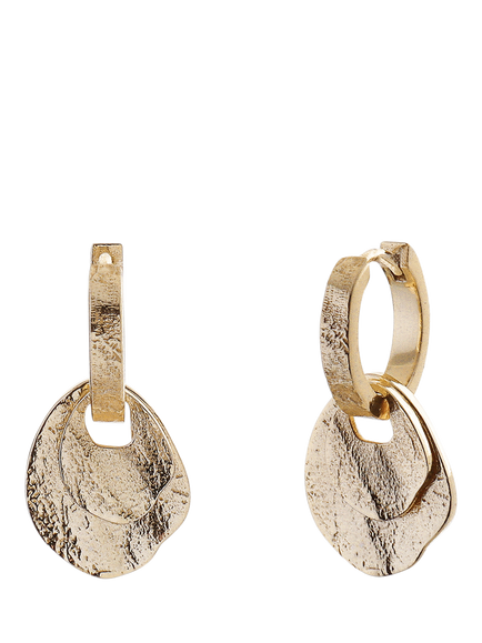 TUTTI Baia Dual Disc Earrings, Gold, Gold