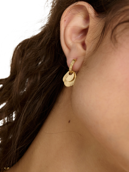 TUTTI Baia Dual Disc Earrings, Gold - view 2, Gold