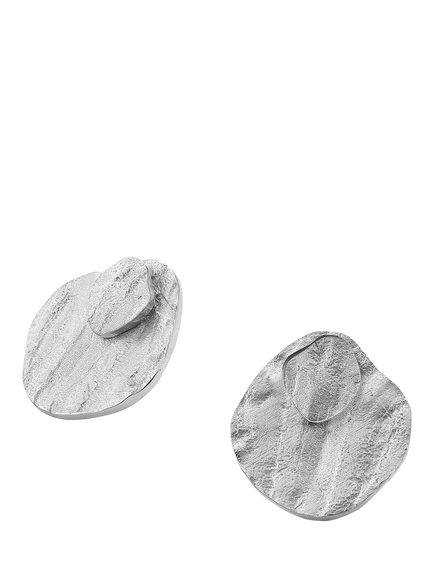 TUTTI Riva Double Disc Stud Earrings, Silver, Silver