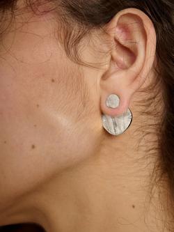 TUTTI Riva Double Disc Stud Earrings, Silver - view 2, Silver