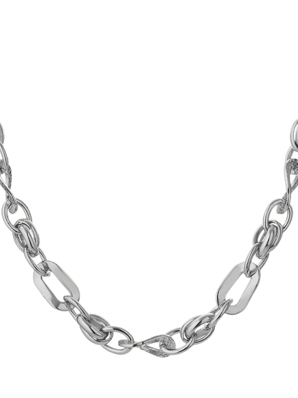 TUTTI Chunky Wave Chain Necklace, Silver, Silver