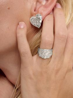 TUTTI Revere Textured Ring, Silver, P 1/2 - view 2, Silver