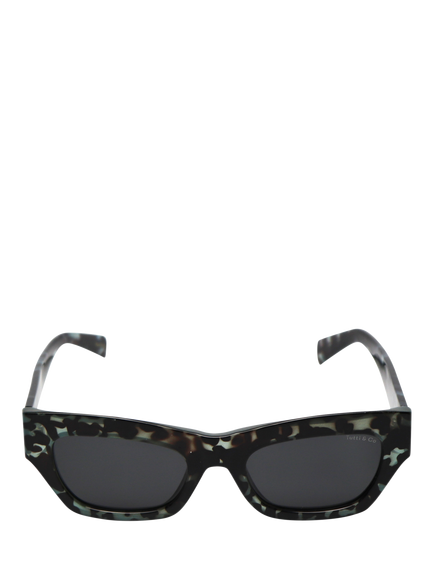 TUTTI SG49 Shadow Cat Eye Sunglasses, Green, Green