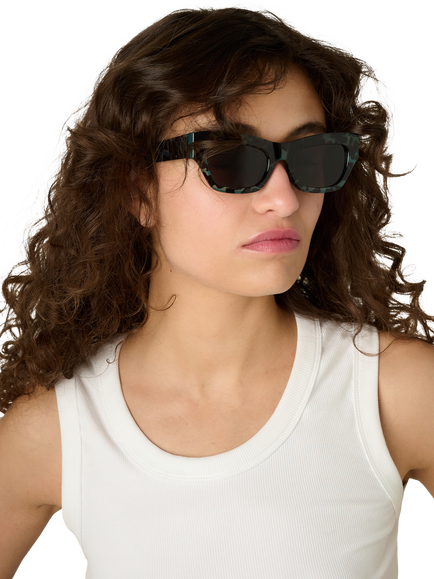 TUTTI SG49 Shadow Cat Eye Sunglasses, Green - view 2, Green