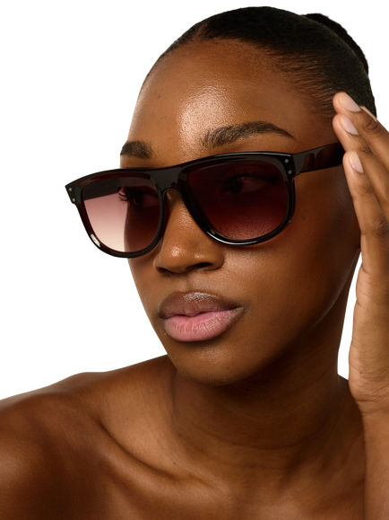 TUTTI SG55 Edge D-Frame Sunglasses, Brown - view 2, Brown
