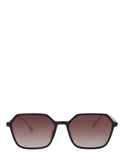 TUTTI SG57 Linear Irregular Polarised Sunglasses, Brown, Brown