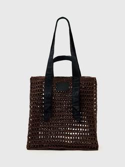 AllSaints Lullah Mesh Tote Bag, Brown, Cognac Brown