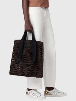 AllSaints Lullah Mesh Tote Bag, Brown - view 2, Cognac Brown