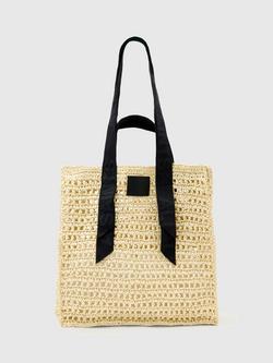AllSaints Lullah Paper Mesh Tote Bag, Unbleached White, Unbleached White