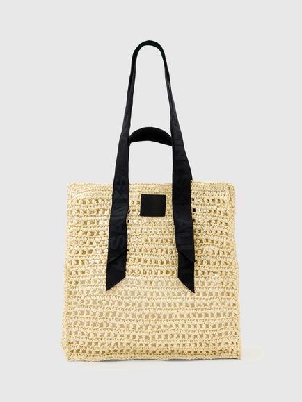 AllSaints Lullah Paper Mesh Tote Bag, Unbleached White, Unbleached White