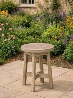 KETTLER Cora Round Garden Side Table, 40cm, FSC-Certified (Acacia Wood), Natural - view 2, 