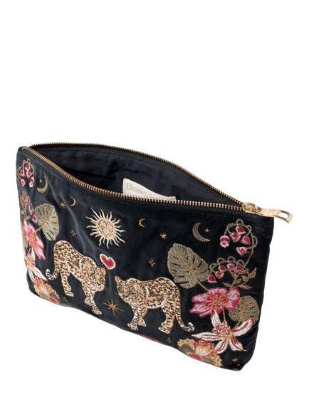 Elizabeth Scarlett Leopard Pouch, Charcoal - view 2, Charcoal