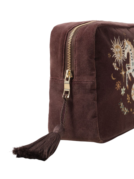 Elizabeth Scarlett Wild Horse Wash Bag, Chocolate - view 2, Chocolate