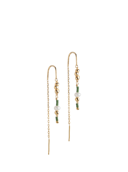 ENAMEL Copenhagen Nara Miyuki Chain Drop Pearl Earrings, Yellow Gold, Yellow Gold