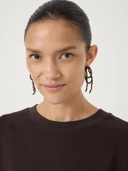 HUSH Cascading Beaded Earrings, Chocolate Brown - view 2, Chocolate Brown