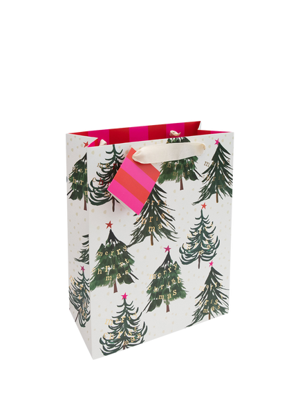 Caroline Gardner Christmas Tree Gift Bag, Multi, Multi Colour