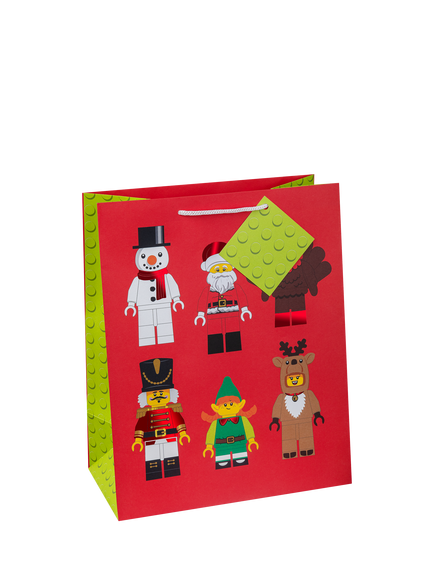 Hallmark LEGO Minifigures Medium Christmas Bag, Red, Red