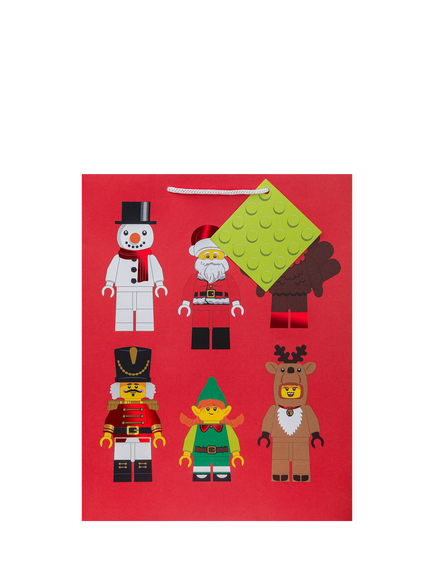Hallmark LEGO Minifigures Medium Christmas Bag, Red - view 2, Red