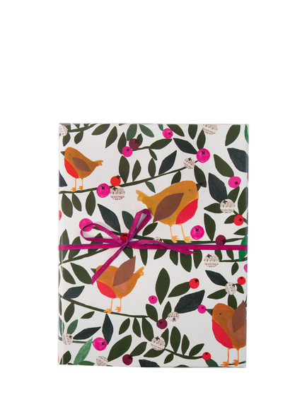 Caroline Gardner Robins Wrapping Paper, L5m, Multi Colour