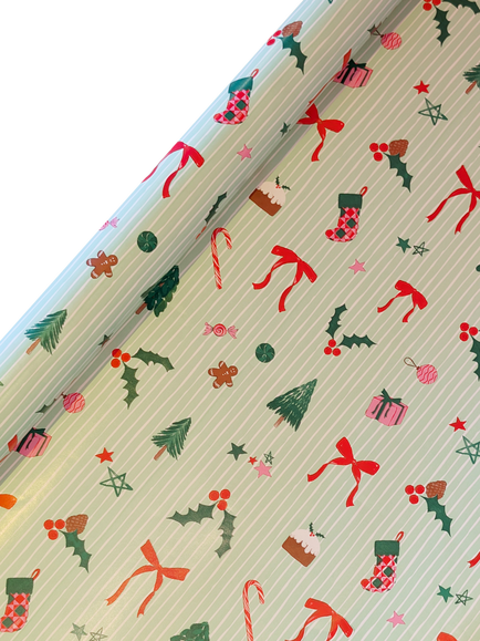 Eleanor Stuart Christmas Icons Wrapping Paper Roll, 3m, Multi, Multi Colour