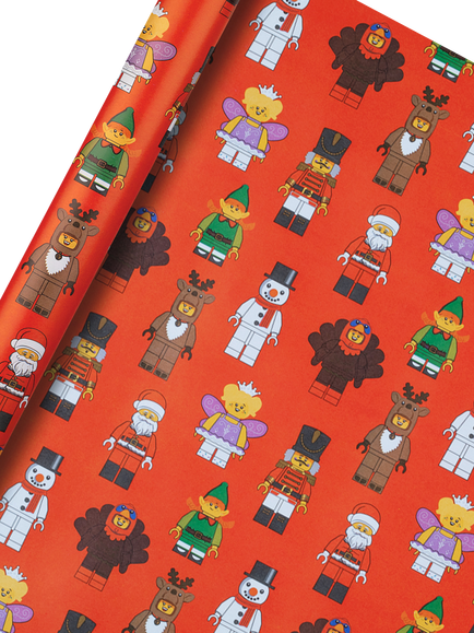 Hallmark LEGO Wrapping Paper, 3.5m, Red, Red