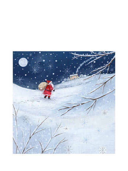 Museums & Galleries BHF Santa in the Snow Charity Christmas Cards, Pack of 20 - view 2, Multi